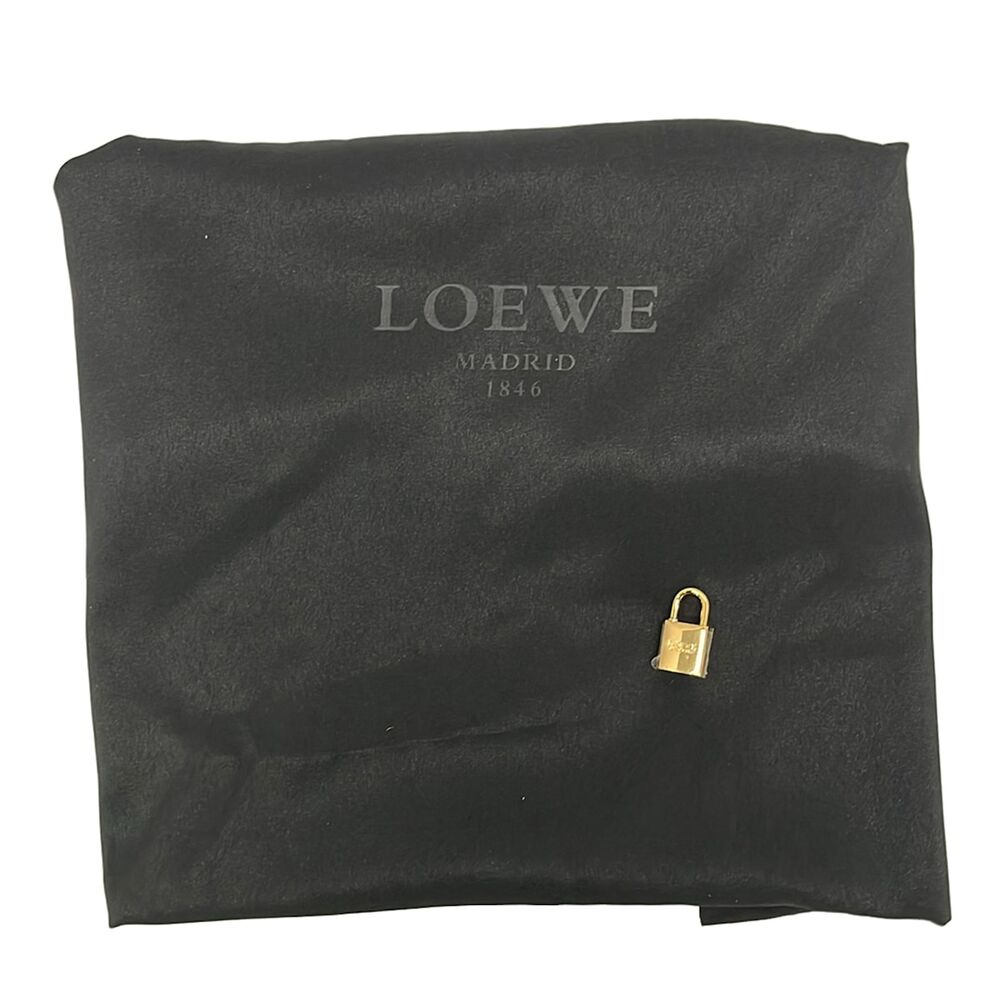Loewe Ana Hobo Shoulder Bag 337.61.G95 Beige Black Suede Leather - Picture 8 of 10